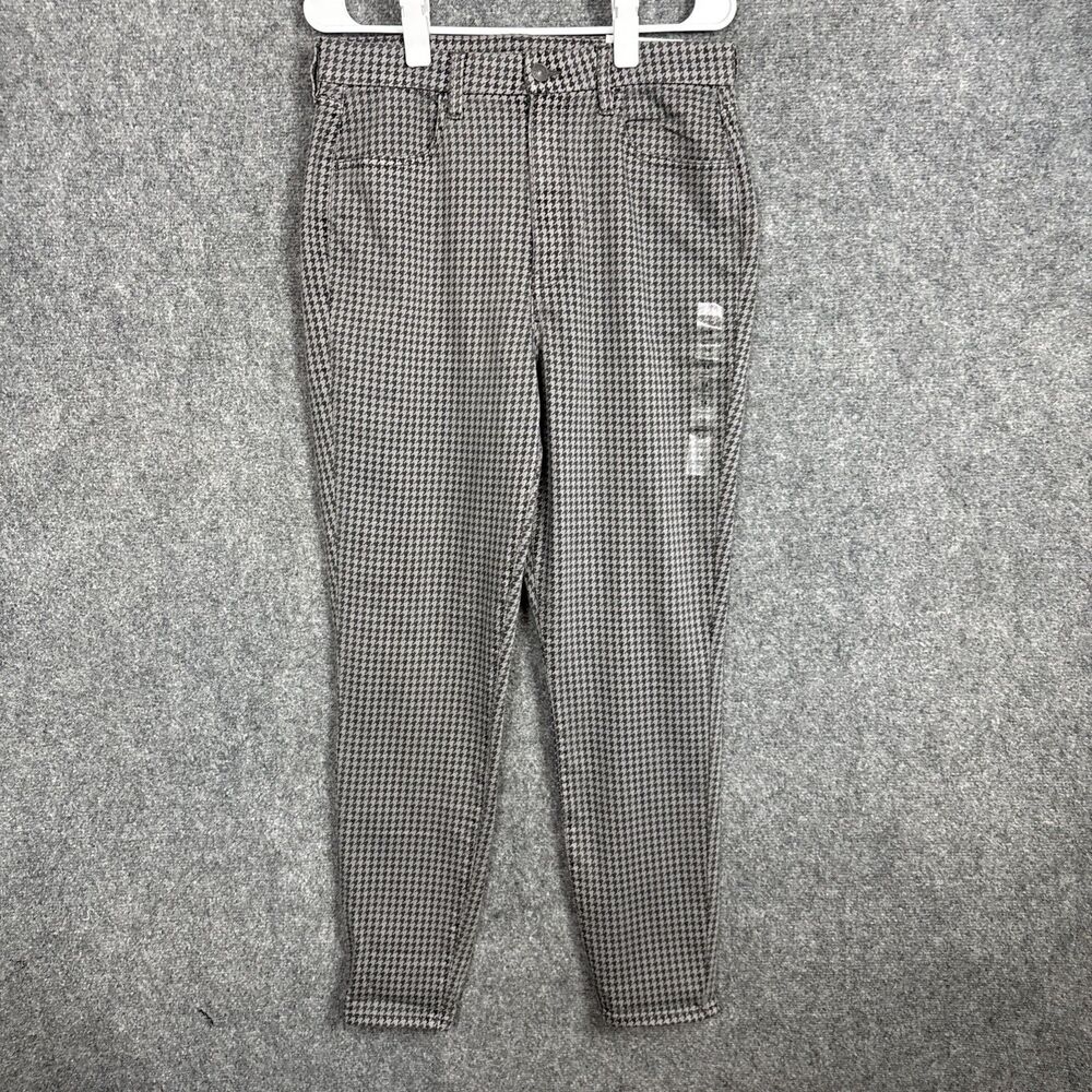 American Eagle Curvy Jeggings Pants Womens Size 14 Gray Houndstooth Skinny